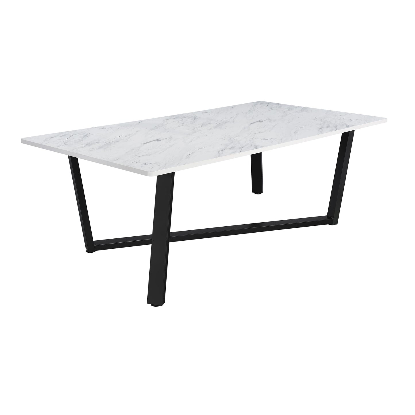 Coaster Furniture Mayer 193781 Rectangular 87-inch Faux Marble Dining Table - White IMAGE 1