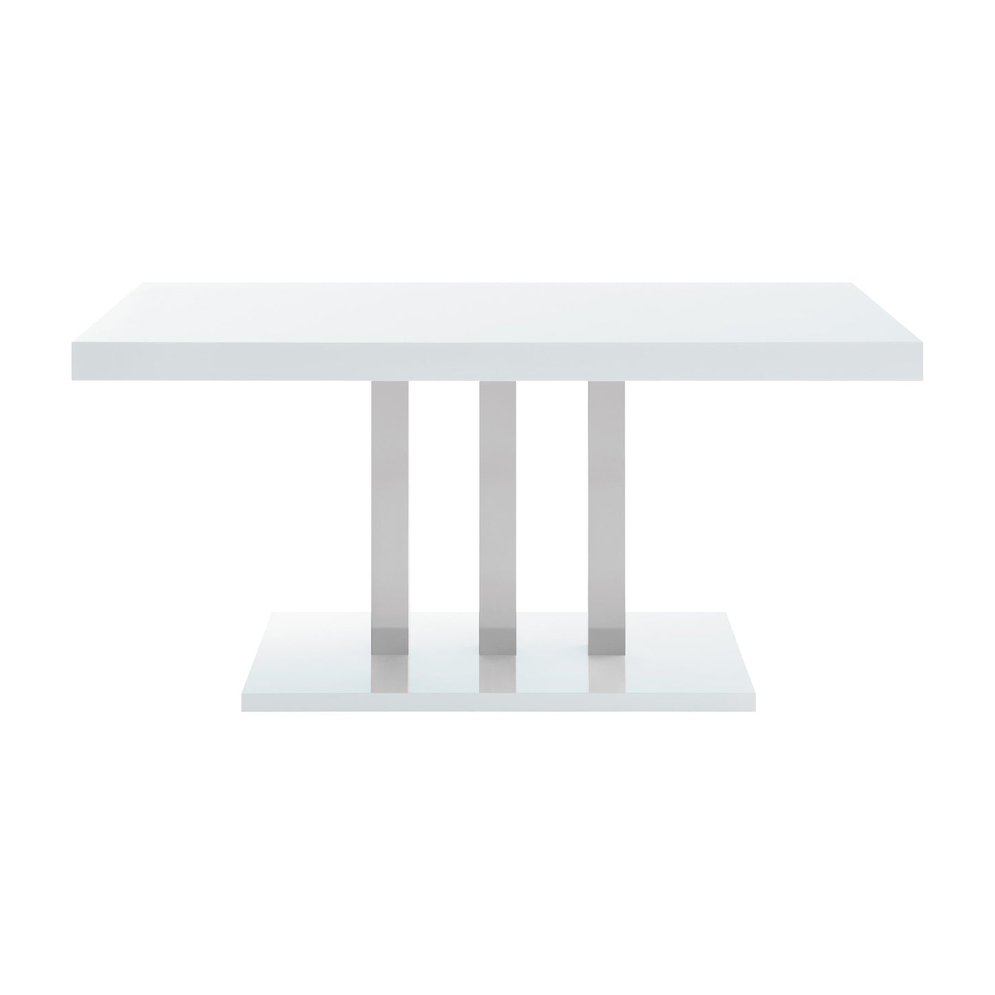 Coaster Furniture Brooklyn 193811 Rectangular 63-inch Dining Table - White High Gloss IMAGE 3