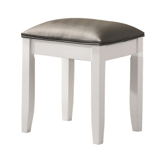 Coaster Furniture Felicity 203507STL Upholstered Vanity Stool - Metallic and Glossy White IMAGE 1