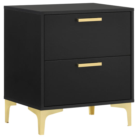 Coaster Furniture Kendall 224452 2-Drawer Nightstand - Black IMAGE 1