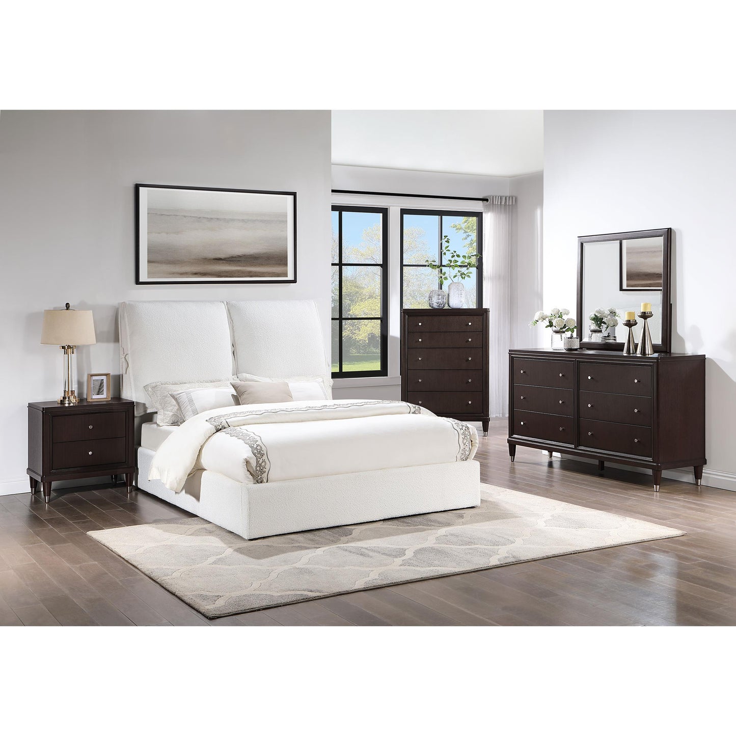 Coaster Furniture Gwendoline 306040Q Upholstered Queen Panel Bed - White IMAGE 11