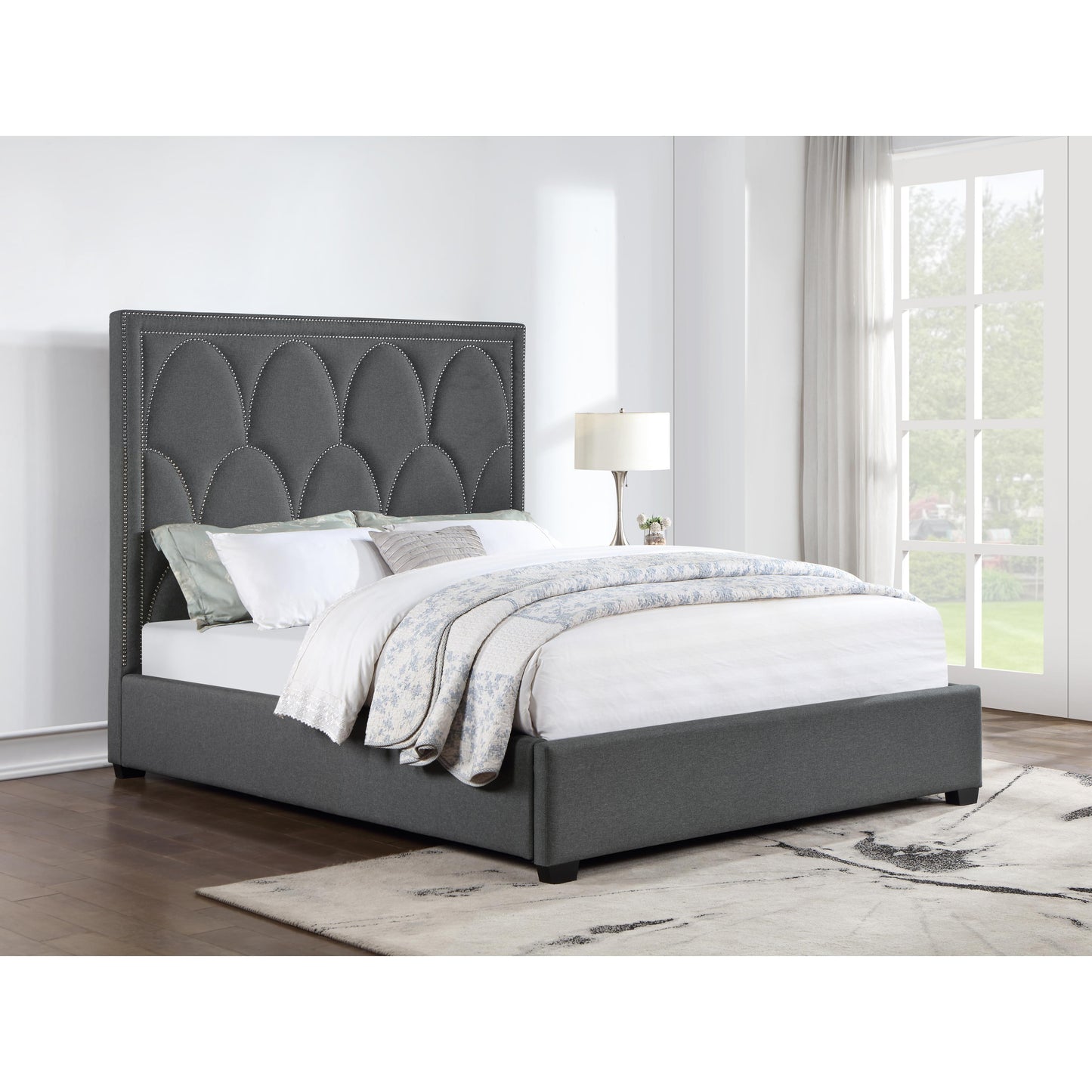Coaster Furniture Bowfield 315900KE Upholstered Eastern King Panel Bed - Charcoal IMAGE 8