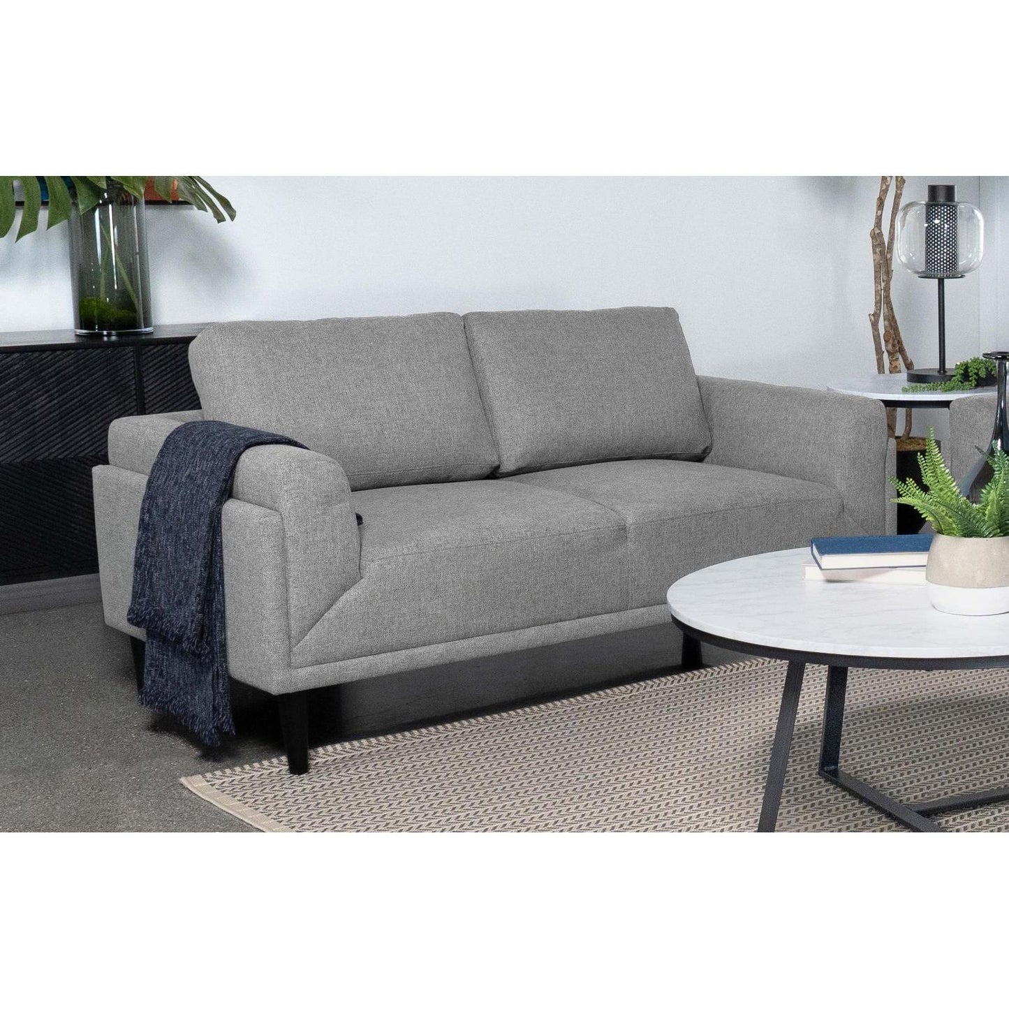 Coaster Furniture Rilynn 509525 Upholstered Track Arm Loveseat - Grey IMAGE 9