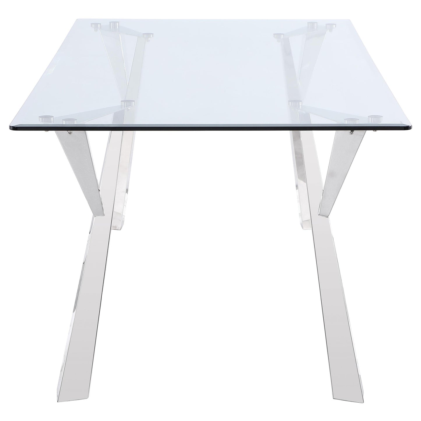 Coaster Furniture Alaia 190711 Rectangular 79-inch Glass Top Dining Table - Chrome IMAGE 3