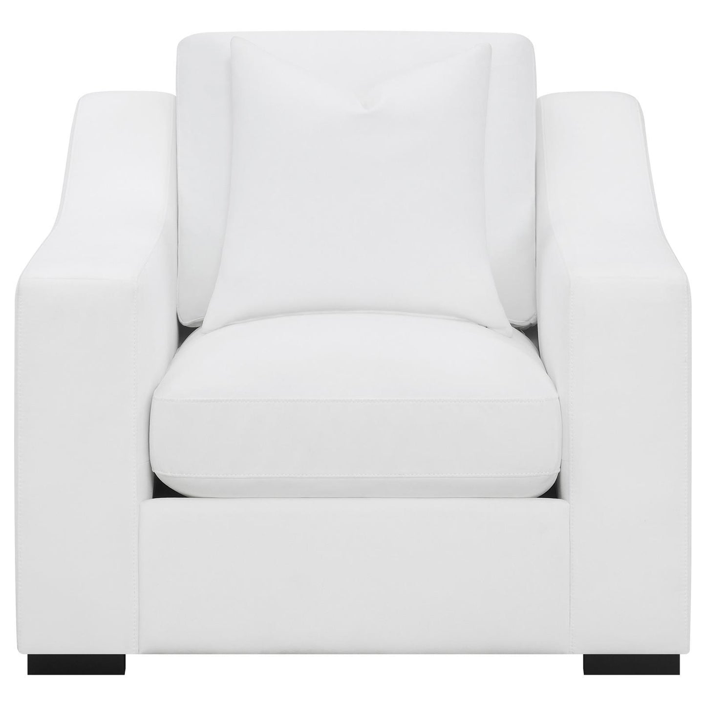 Coaster Furniture Ashlyn 509893 Upholstered Sloped Arm Accent Chair - White IMAGE 3