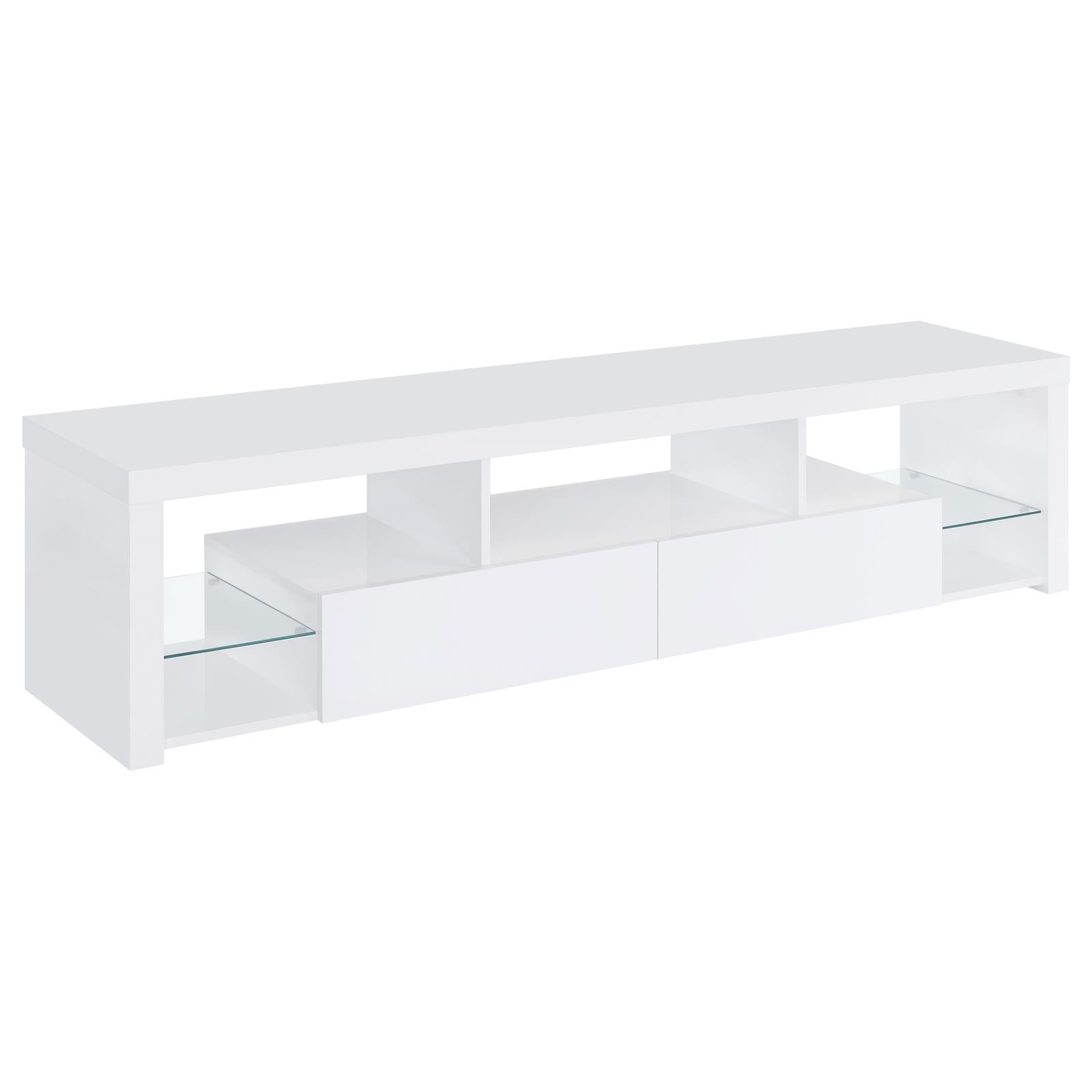 Coaster Furniture Jude 704251 2-Drawer Engineered Wood 71" TV Stand - High Gloss White IMAGE 1