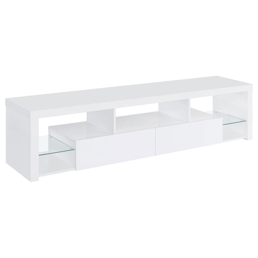Coaster Furniture Jude 704251 2-Drawer Engineered Wood 71" TV Stand - High Gloss White IMAGE 1