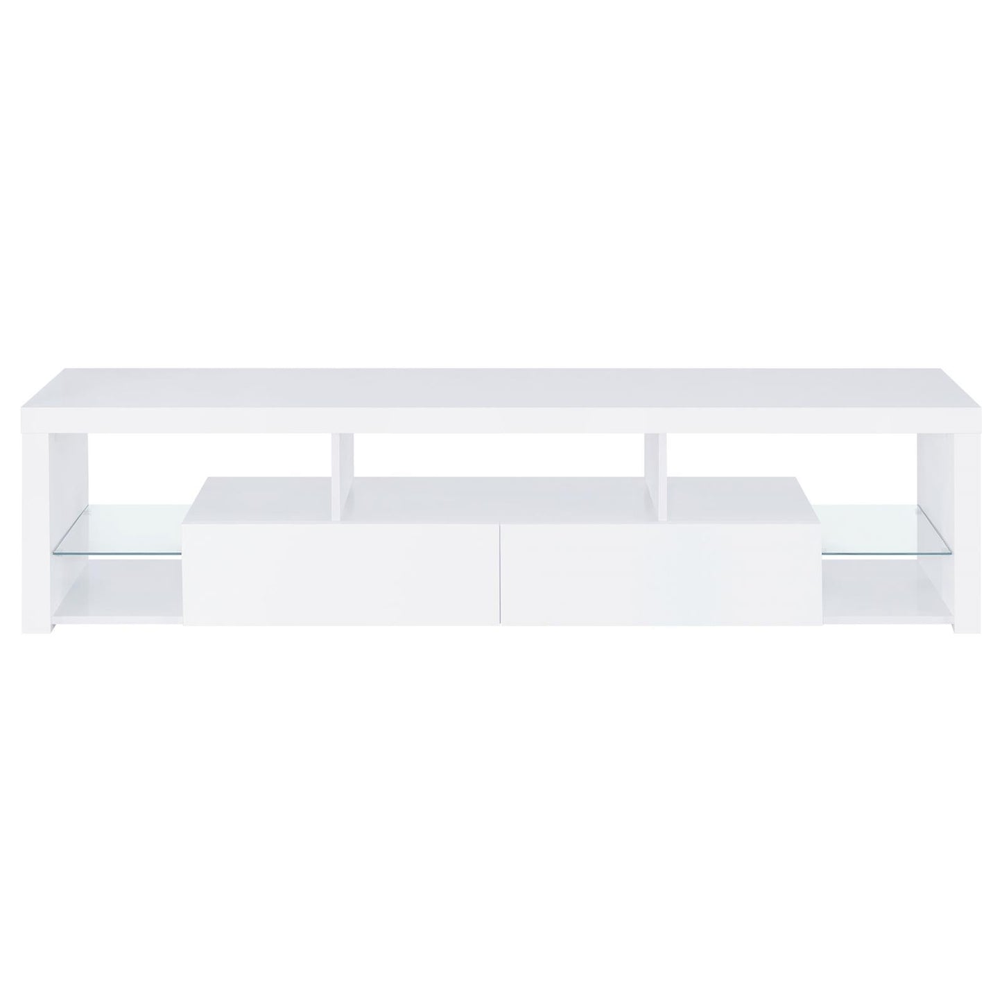 Coaster Furniture Jude 704251 2-Drawer Engineered Wood 71" TV Stand - High Gloss White IMAGE 4