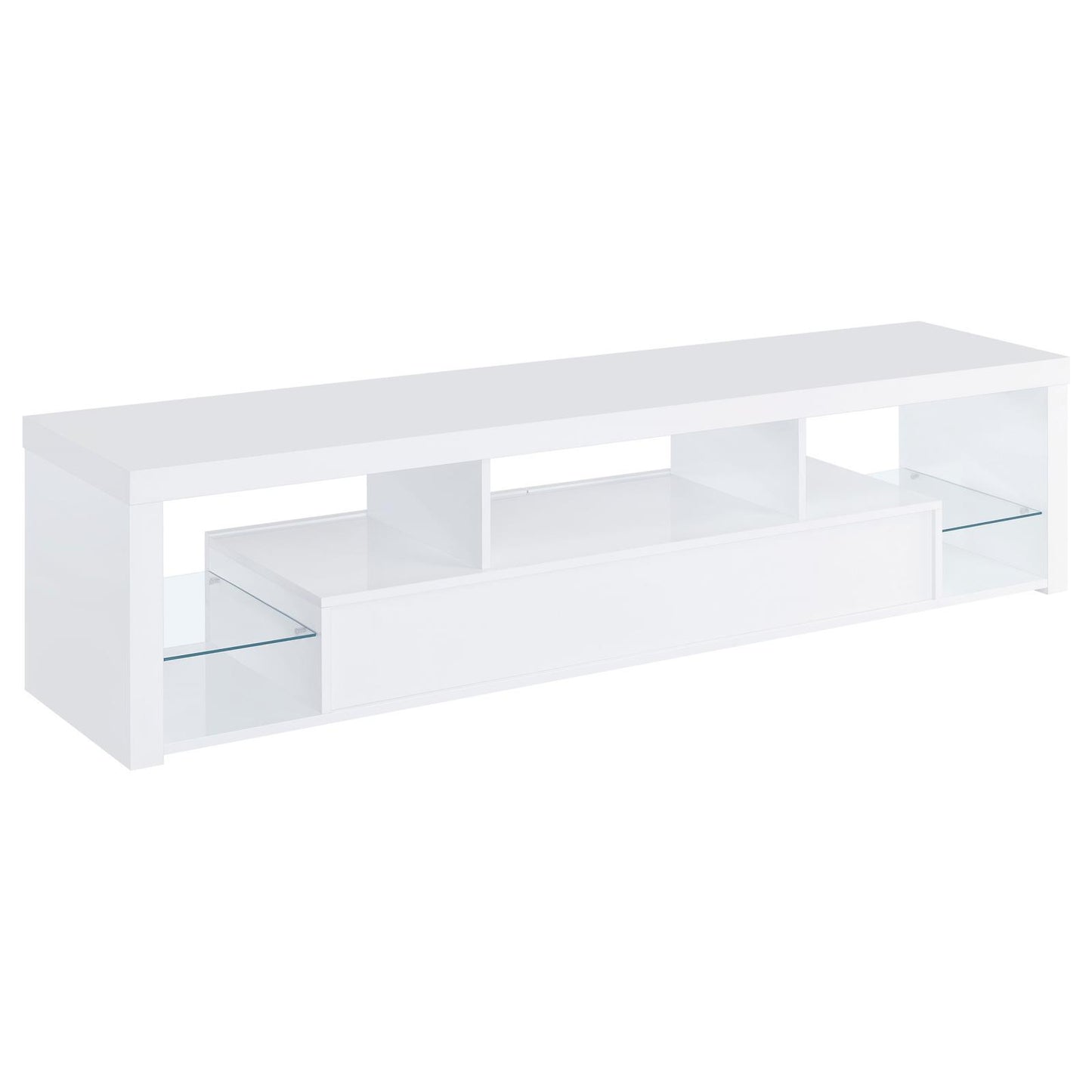 Coaster Furniture Jude 704251 2-Drawer Engineered Wood 71" TV Stand - High Gloss White IMAGE 7