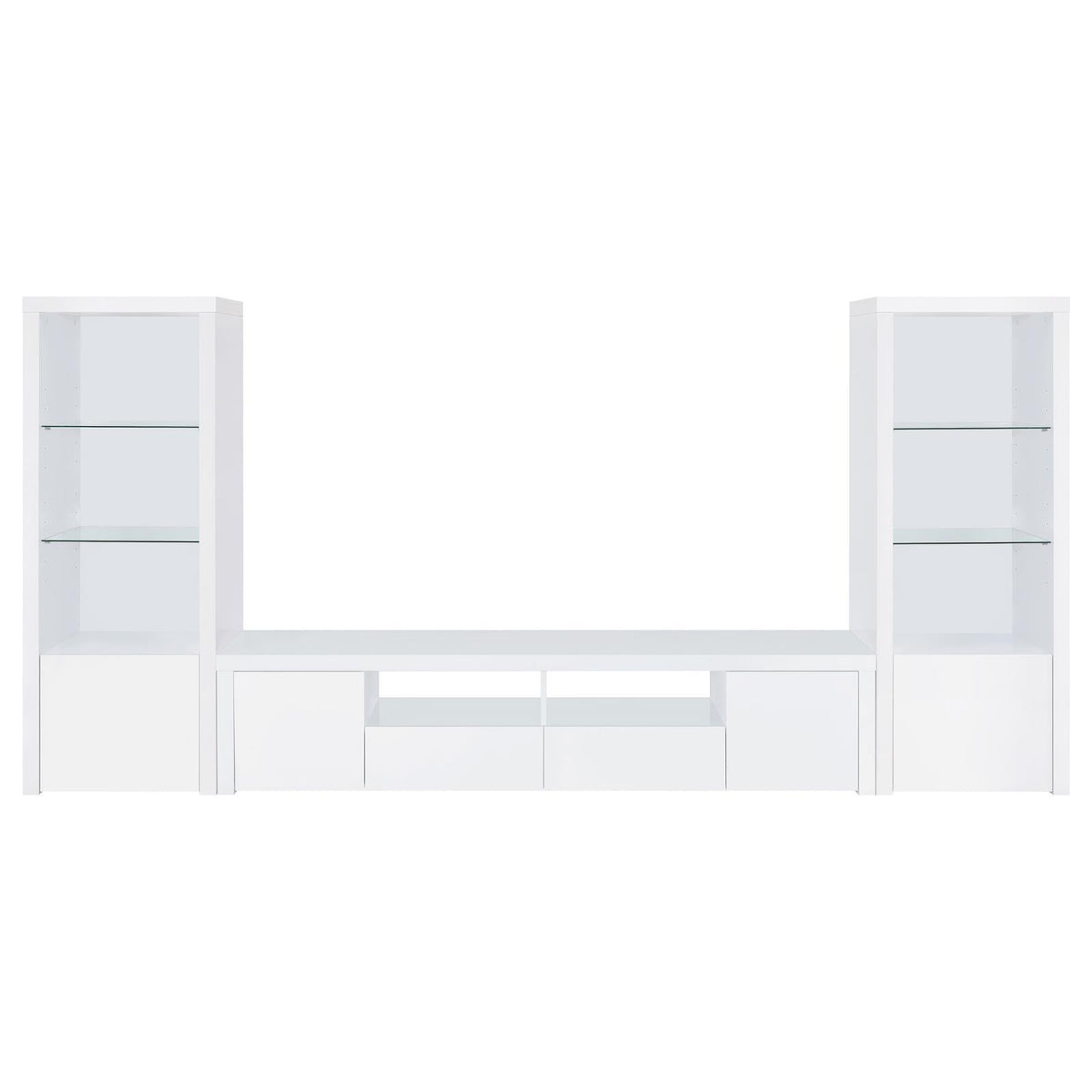 Coaster Furniture Jude 704254 3-shelf Engineered Wood Media Tower - High Gloss White IMAGE 11