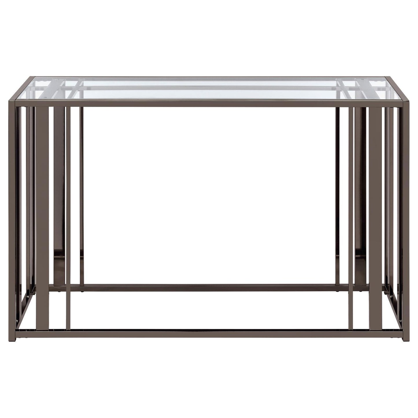 Coaster Furniture Adri 708359 Glass Top Entryway Sofa Console Table - Black Nickel IMAGE 3