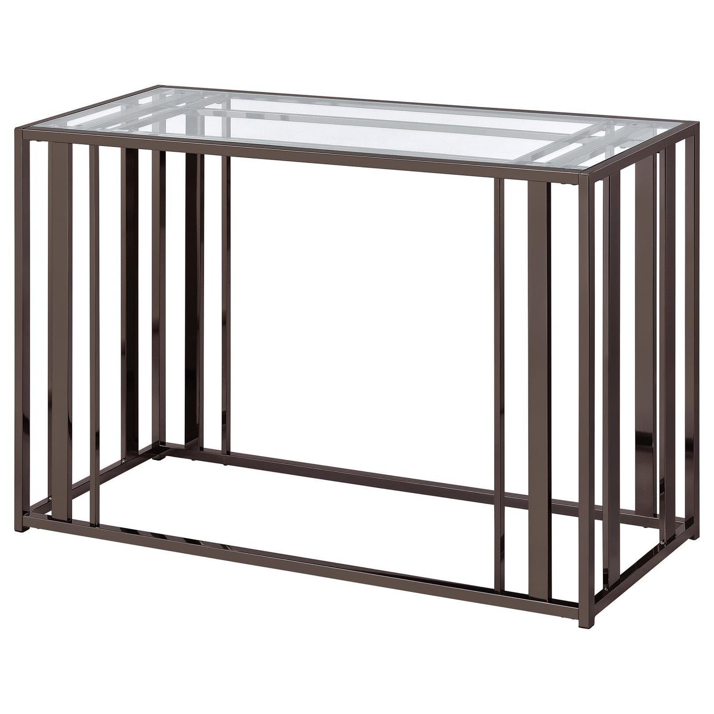 Coaster Furniture Adri 708359 Glass Top Entryway Sofa Console Table - Black Nickel IMAGE 4
