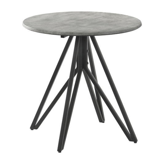 Coaster Furniture Hadi 736177 Round SmartTop Side End Table - Cement and Gunmetal IMAGE 1