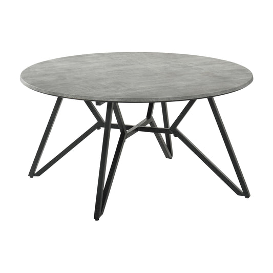 Coaster Furniture Hadi 736178 Round SmartTop Coffee Table - Cement and Gunmetal IMAGE 1