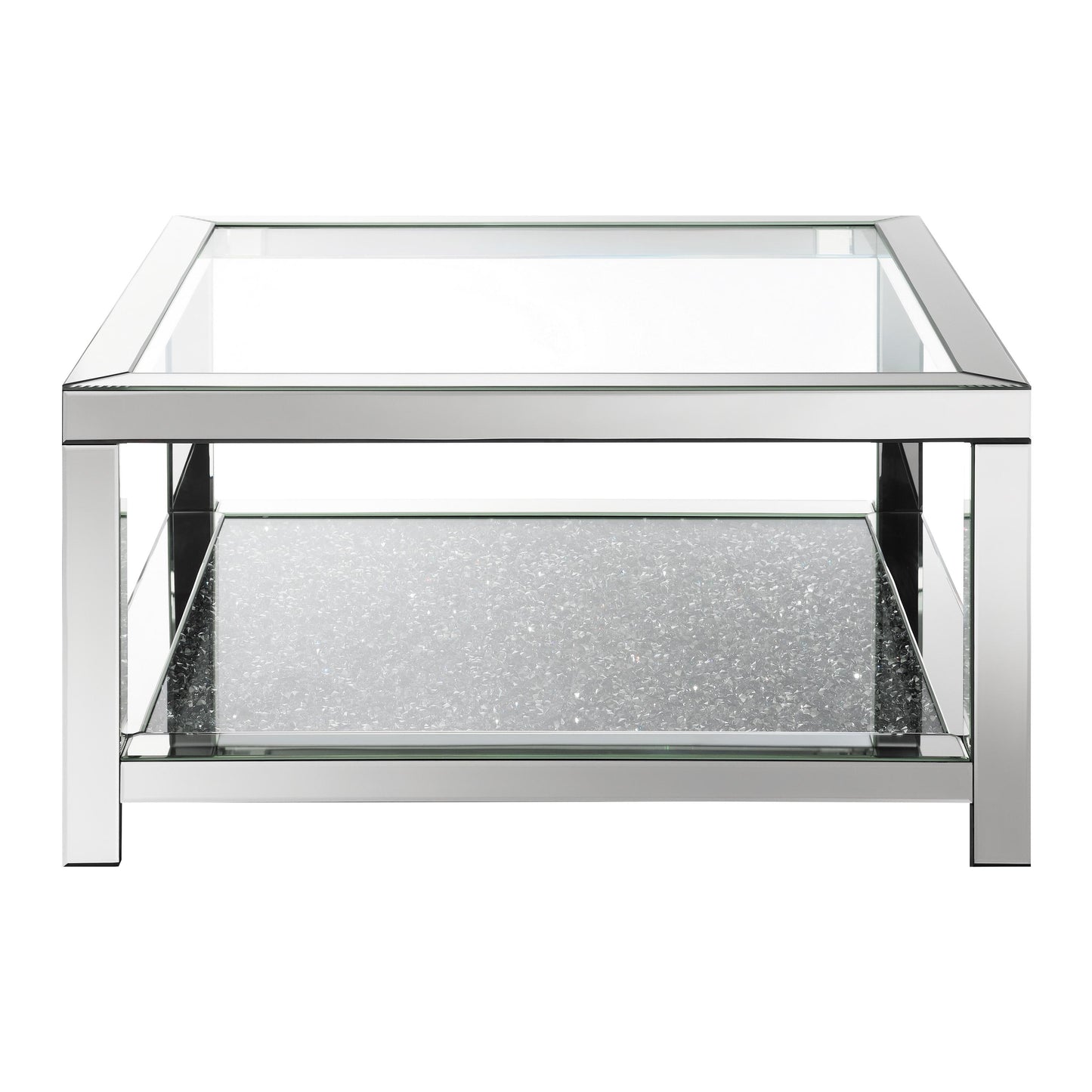 Coaster Furniture Valentina 736218 1-shelf Square Glass Top Coffee Table - Silver IMAGE 2