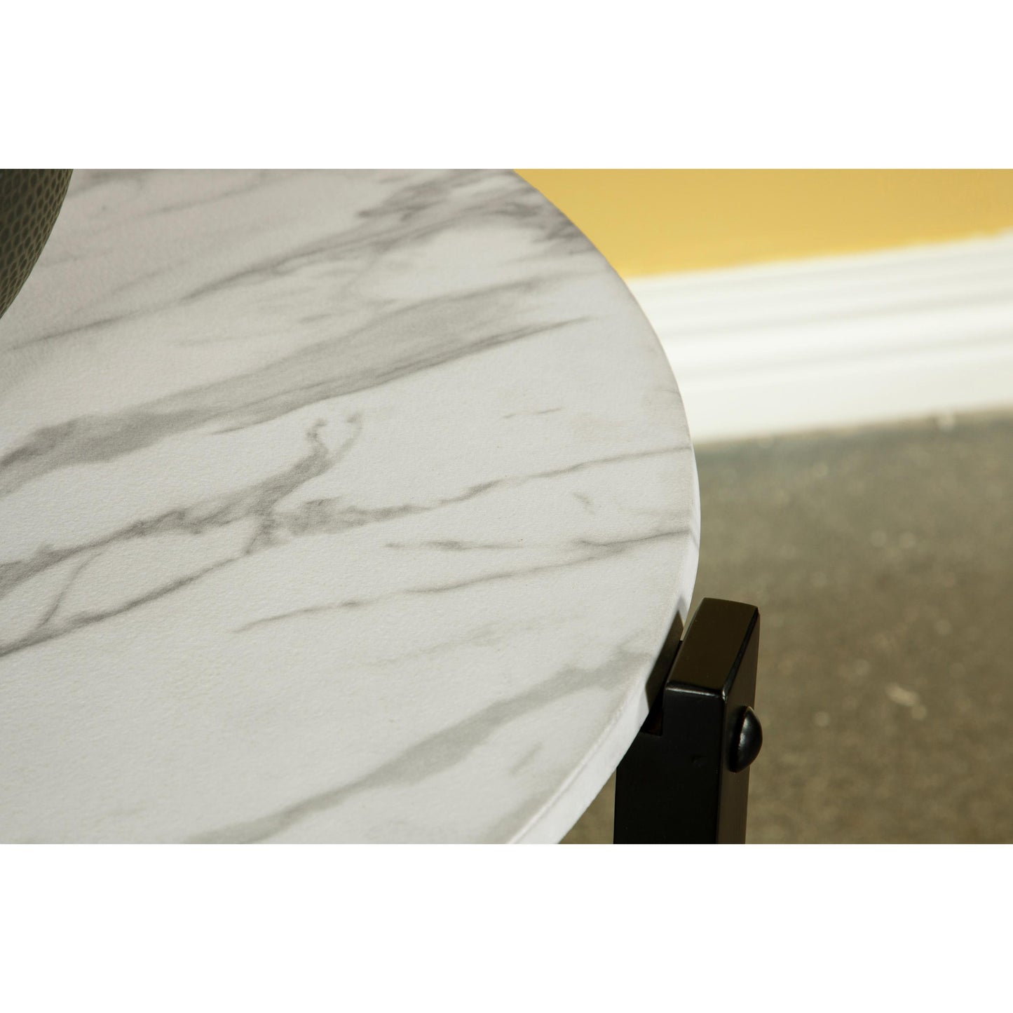 Coaster Furniture Tandi 753538 Round Faux Marble Coffee Table - White and Black IMAGE 3