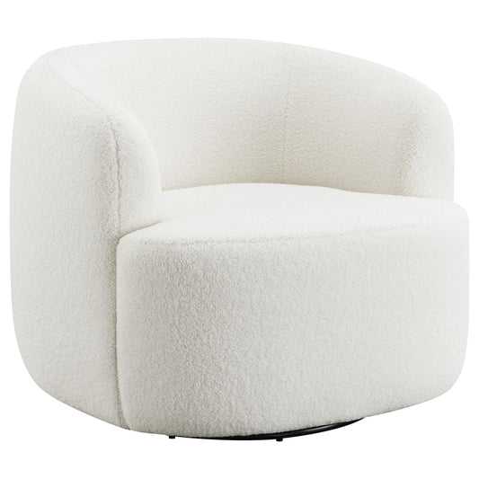 Coaster Furniture Hudson 905726 Faux Sheepskin Upholstered Swivel Chair - Natural IMAGE 1