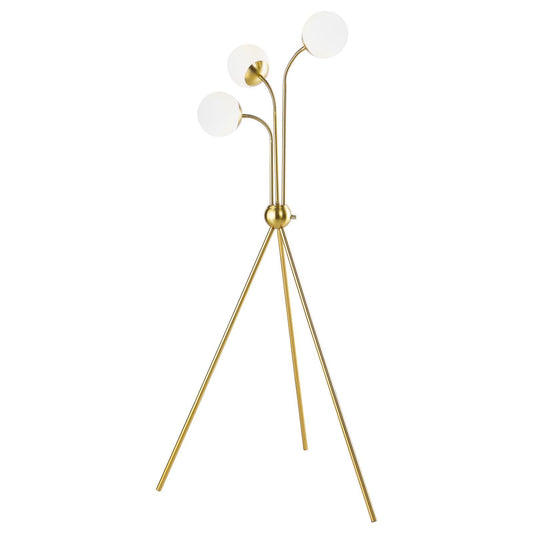 Coaster Furniture Miley 920293 66-inch Spherical Bulb Tripod Tree Floor Lamp - Gold IMAGE 1