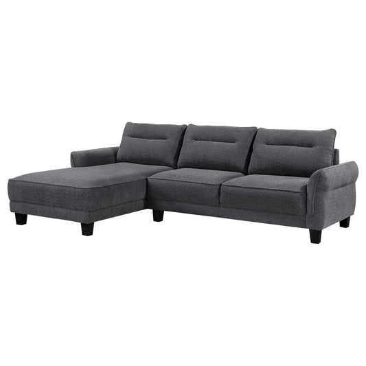 Coaster Furniture Caspian 509540 Upholstered Curved Arm Chaise Sectional Sofa - Grey IMAGE 1