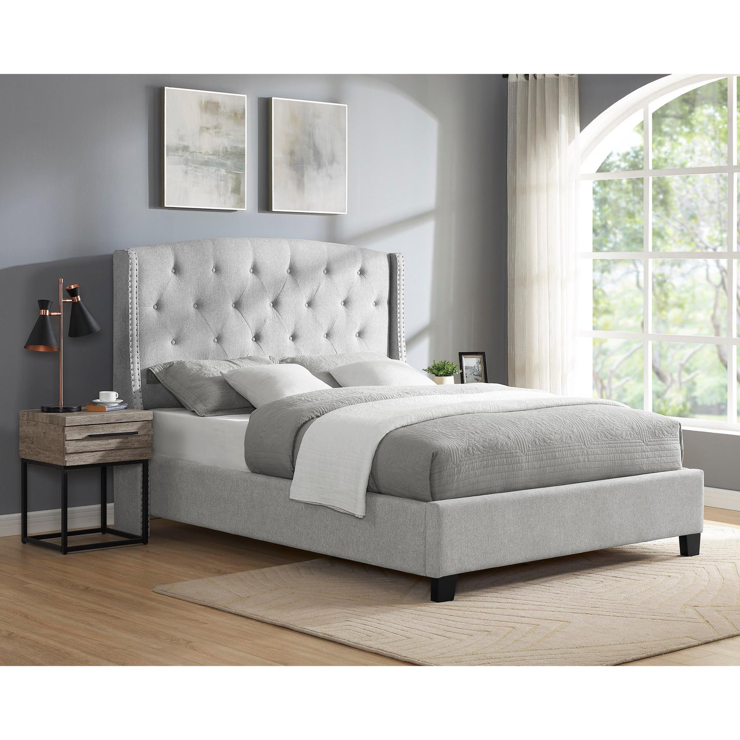 Crown Mark Eva 5111DV-K King Platform Bed - Dove Grey IMAGE 2
