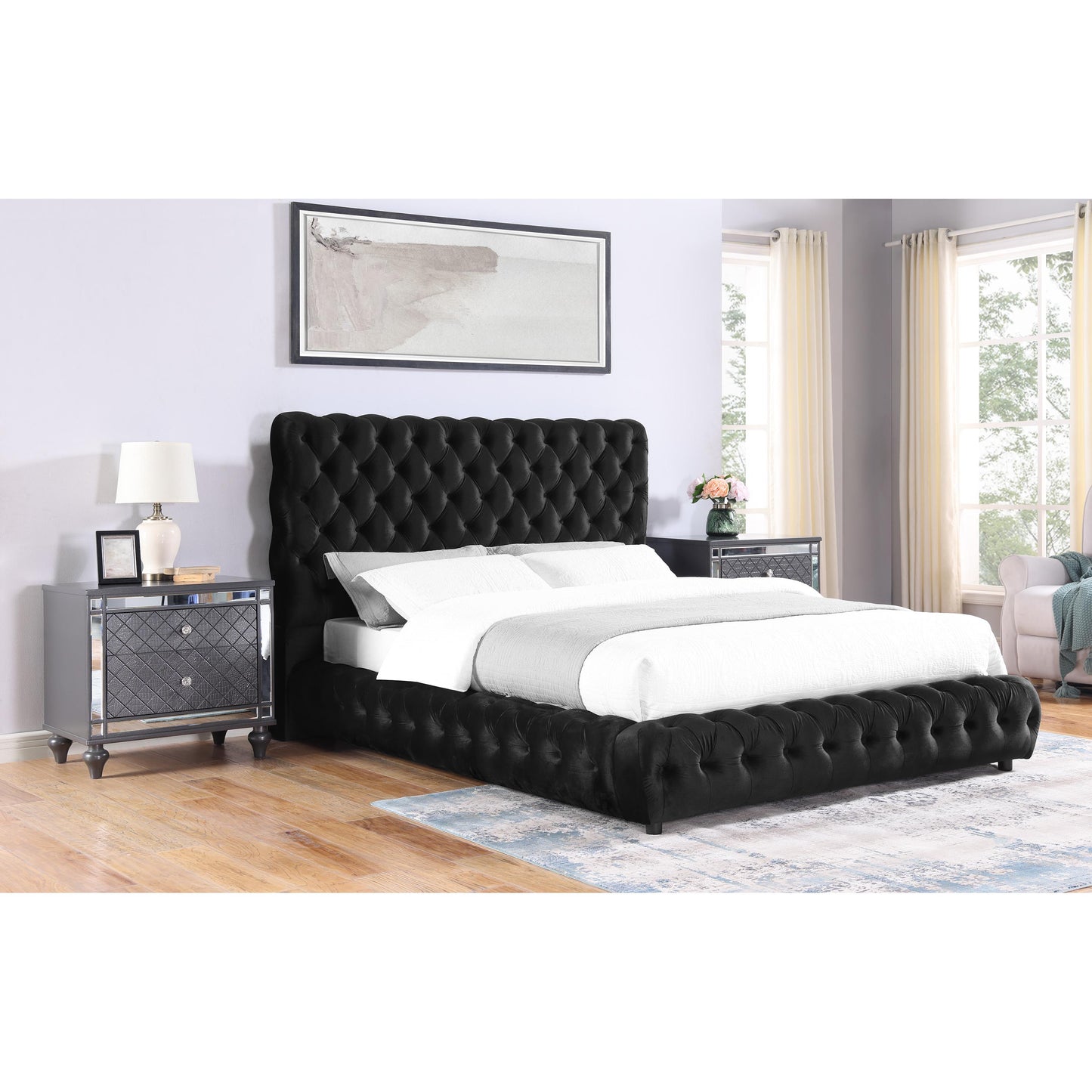 Crown Mark Flory 5112BK-Q Queen Bed - Black IMAGE 2