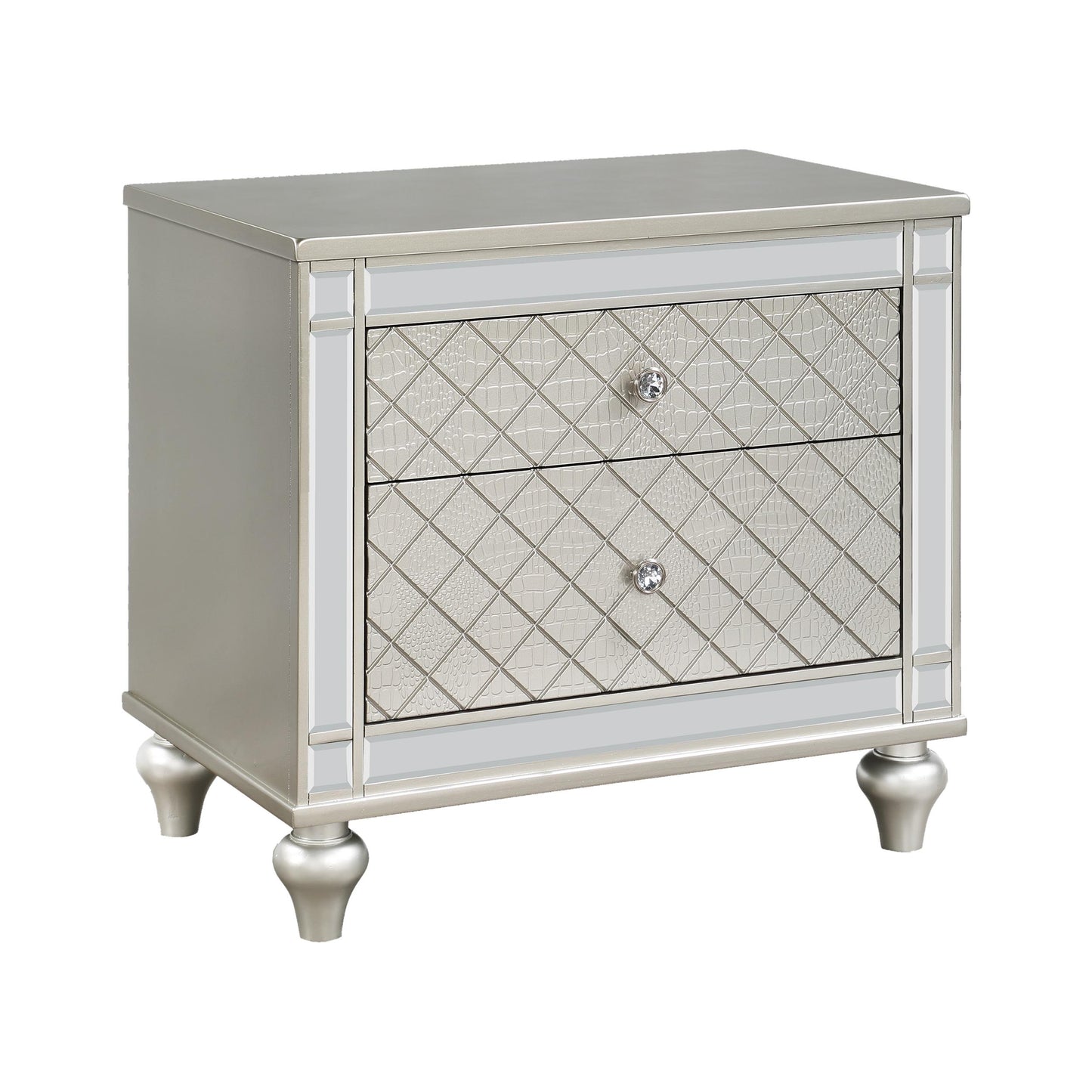 Crown Mark Cristian B1680-2N 2-Drawer Nightstand - Champagne IMAGE 1