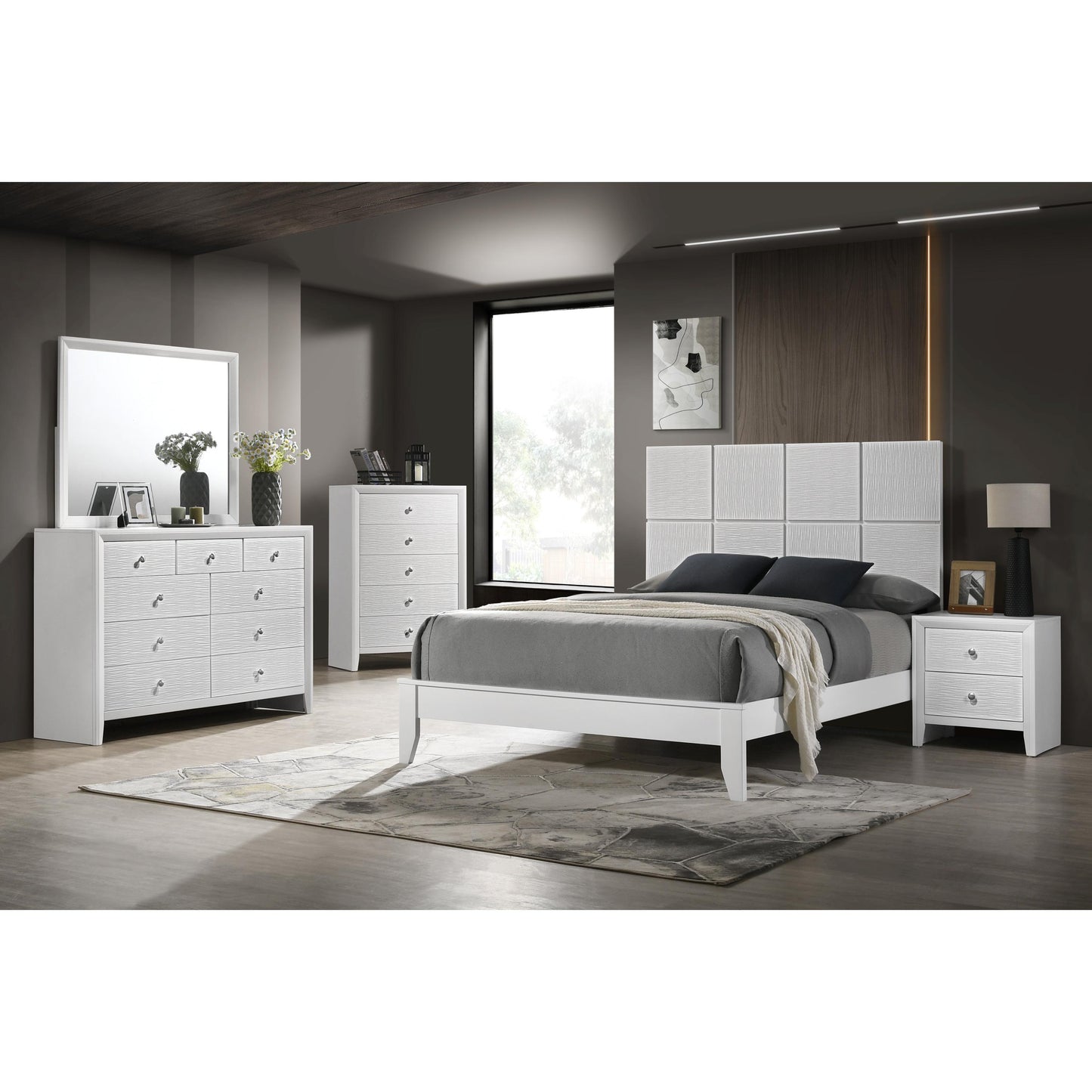Crown Mark Denker B4712-Q Queen Bed - White IMAGE 2