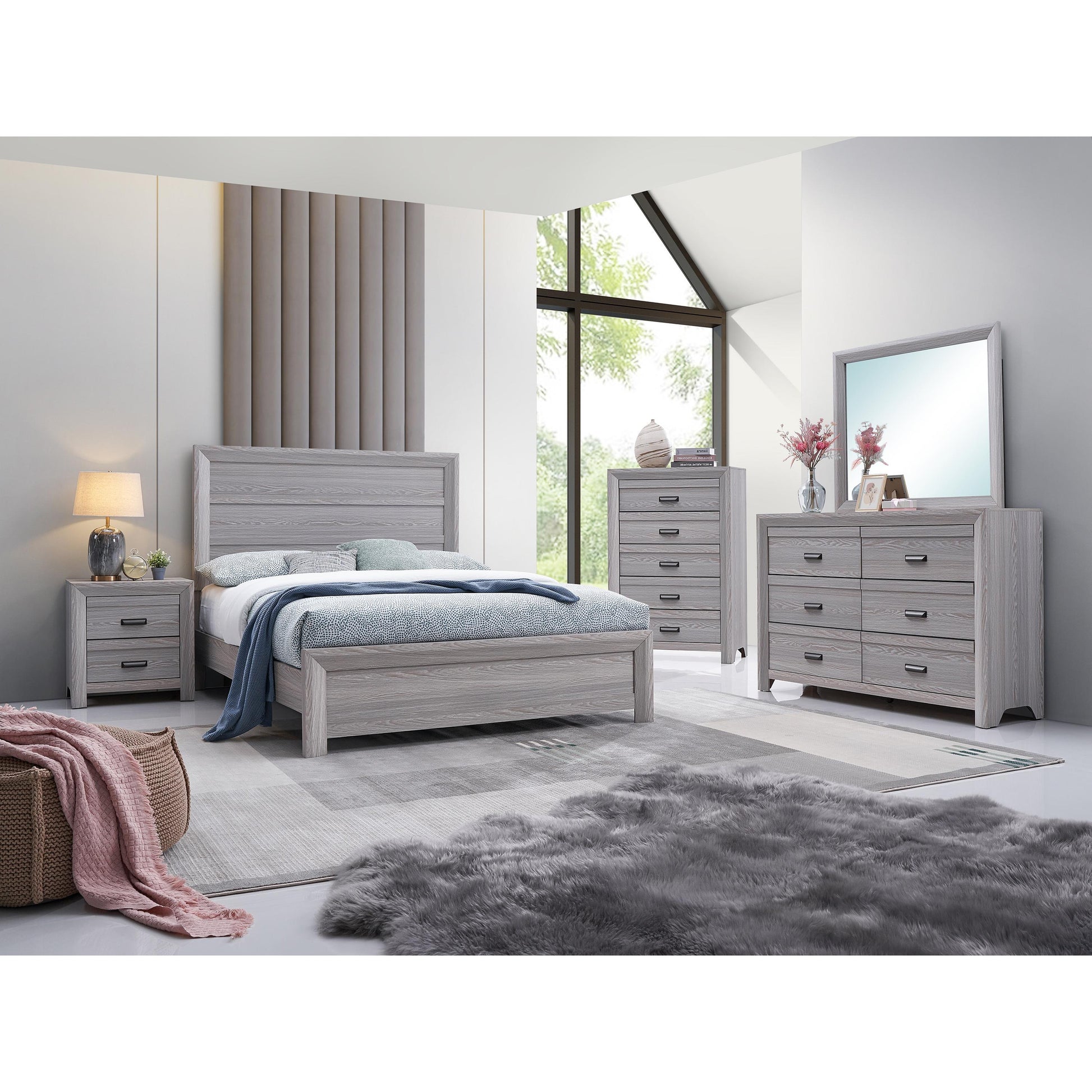 Crown Mark Adelaide B6710-Q Queen Bed - Driftwood IMAGE 2