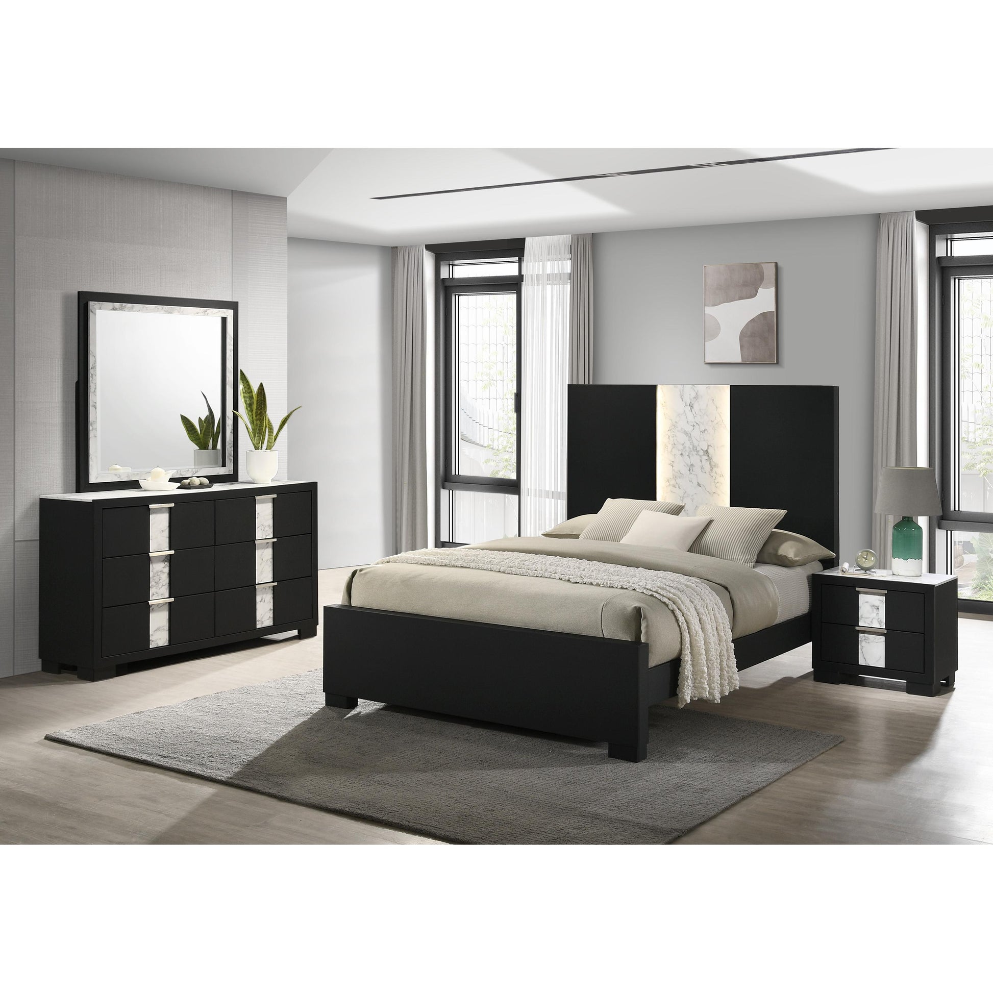 Crown Mark Rangley B6835-Q Queen Bed - Black IMAGE 3