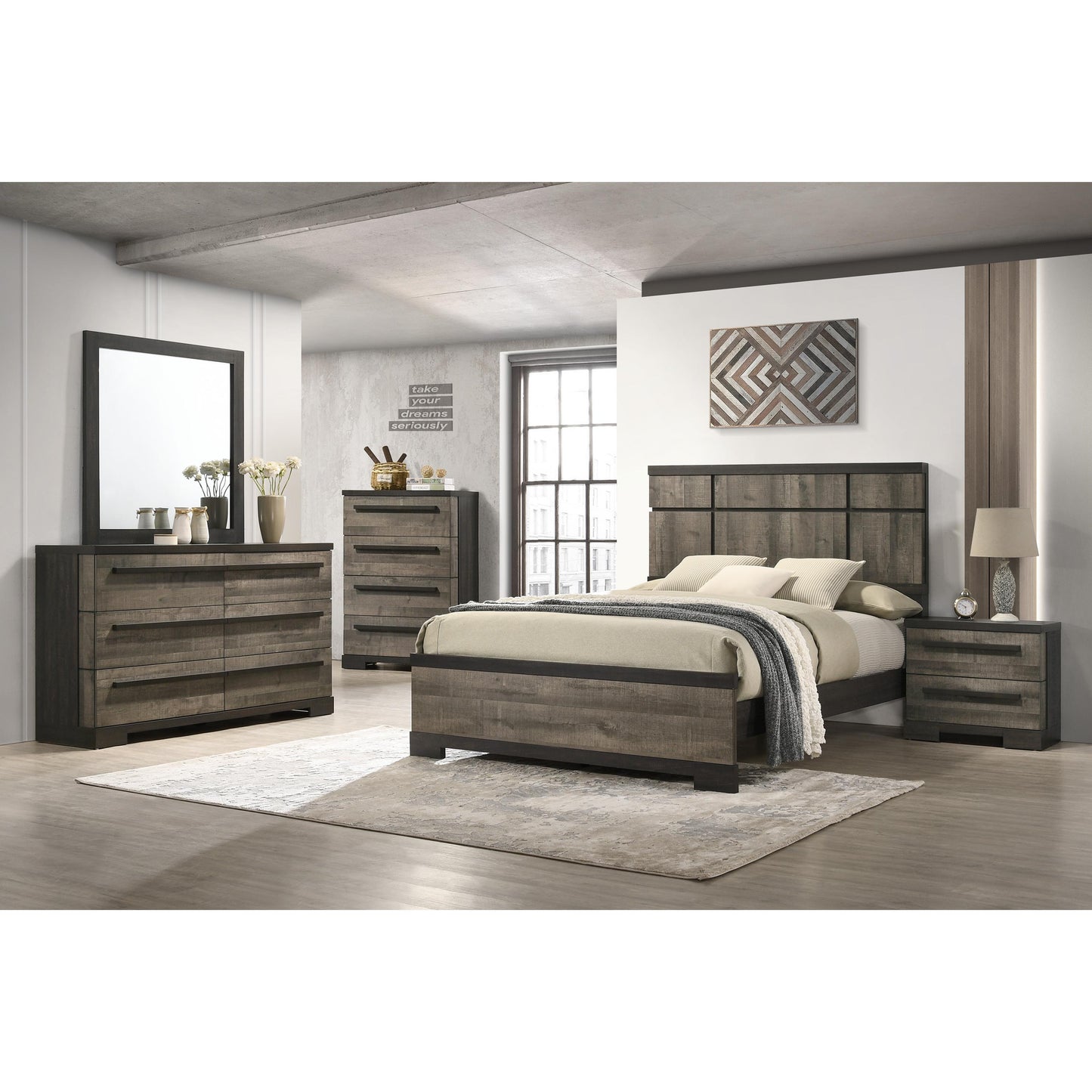 Crown Mark Remington B8160-11 Dresser Mirror - Brown IMAGE 2