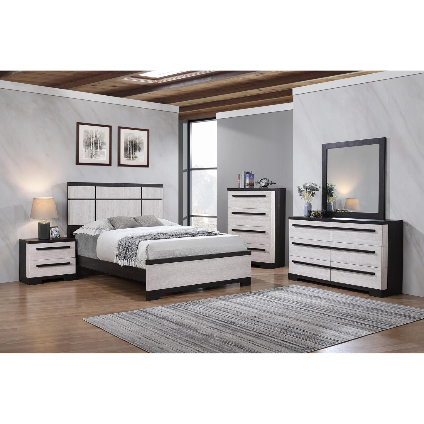 Crown Mark Remington B8162-1 Dresser - Black/White IMAGE 2