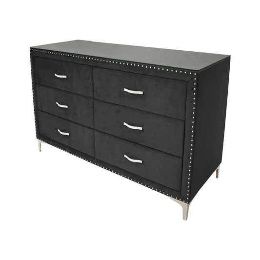 Crown Mark Lucinda B9265-1 Dresser - Black IMAGE 1