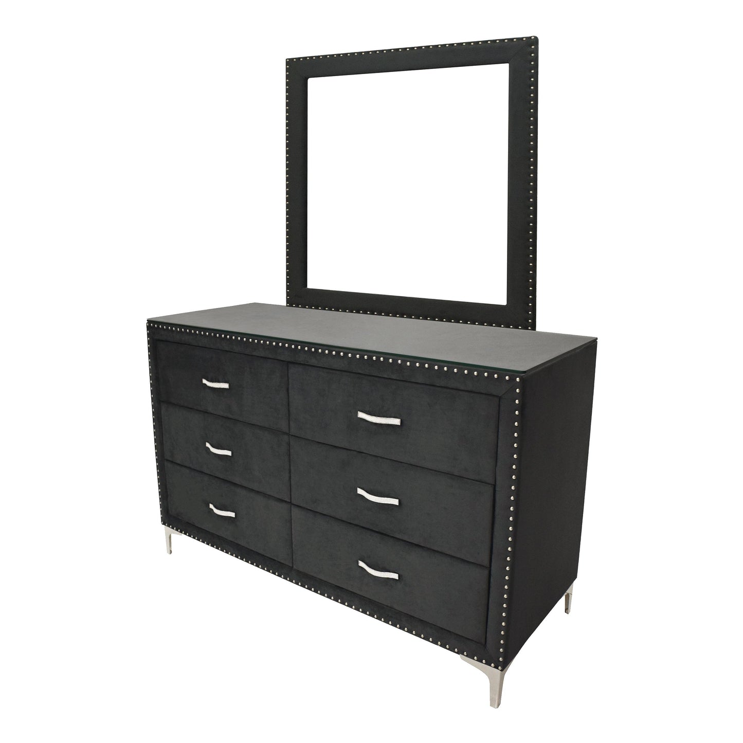 Crown Mark Lucinda B9265-11 Dresser Mirror - Black IMAGE 3