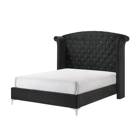 Crown Mark Lucinda B9265-K King Panel Bed - Black IMAGE 1