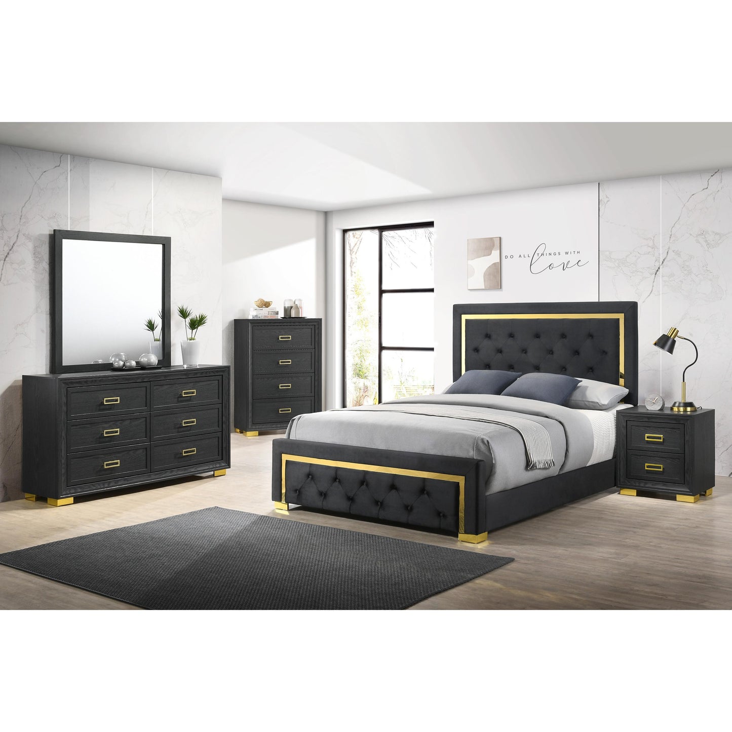 Crown Mark Pepe B9290-K King Bed - Black IMAGE 2