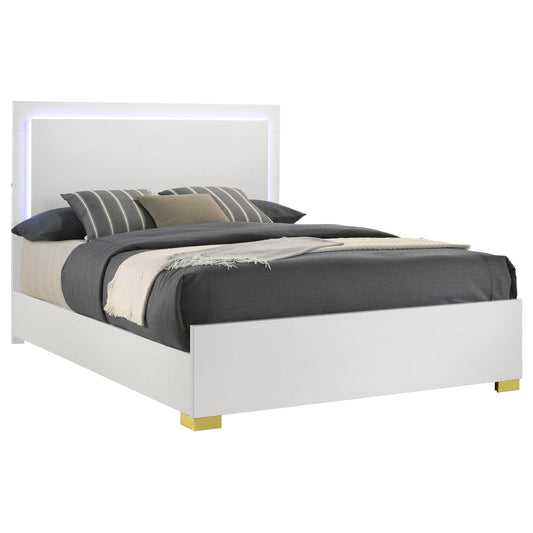 Coaster Furniture Marceline 222931F Wood Full LED Panel Bed - White IMAGE 1