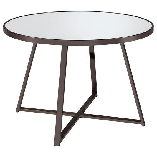 Coaster Furniture Jillian 120630 Round 45-inch Mirror Top Dining Table - Black Nickel IMAGE 1