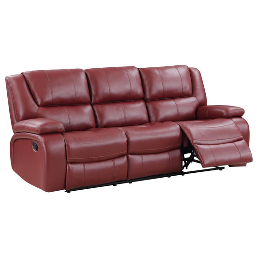 Coaster Furniture Camila 610241 Upholstered Motion Reclining Sofa - Red IMAGE 1