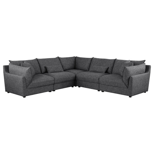 Coaster Furniture Sasha 551681-SETA 5 pc Upholstered Modular Sectional Sofa - Barely Black IMAGE 1