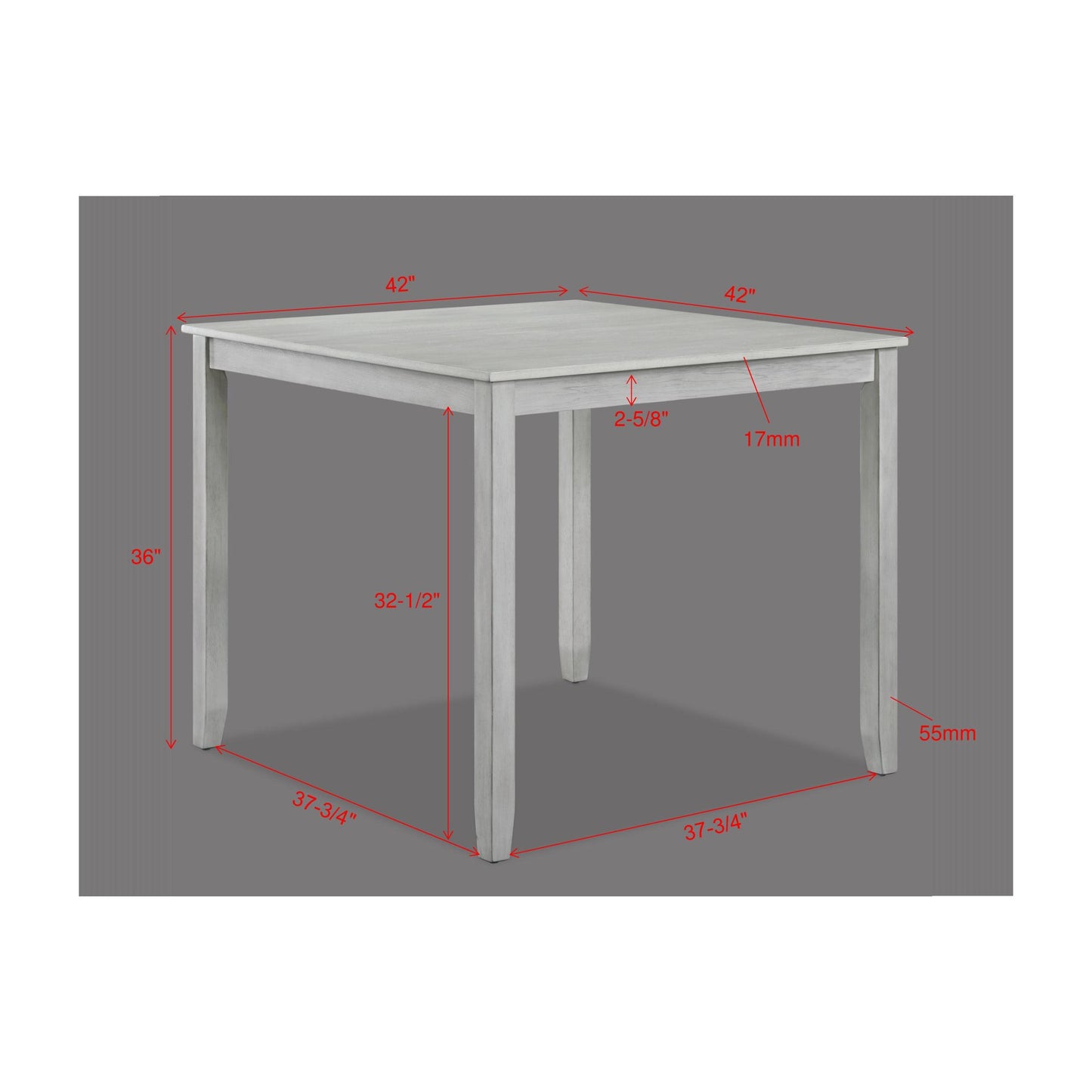 Crown Mark Henderson 2754DW-SET Dinette - Driftwood IMAGE 3