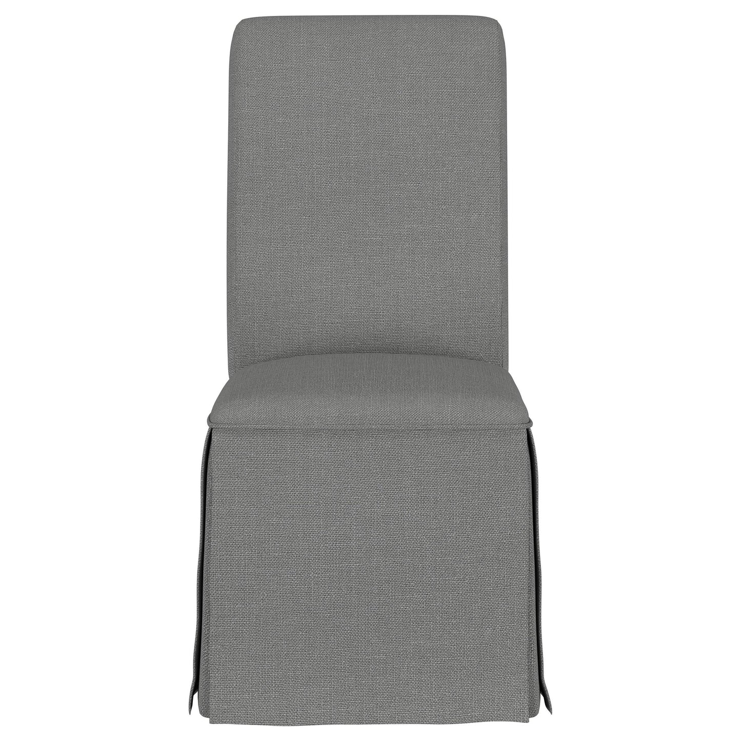 Coaster Furniture Shawna 100749 Upholstered Skirted Side Chair - Light Grey IMAGE 2