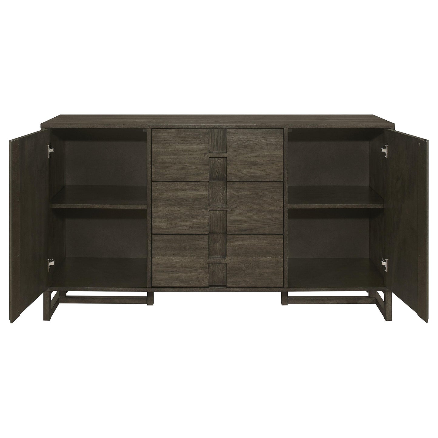 Coaster Furniture Kelly 107965 3-Drawer Storage Dining Sideboard Buffet - Dark Grey IMAGE 4