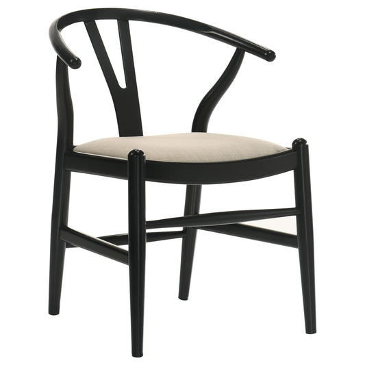 Coaster Furniture Crestmont 108482 Wood Wishbone Dining Side Chair - Black IMAGE 1