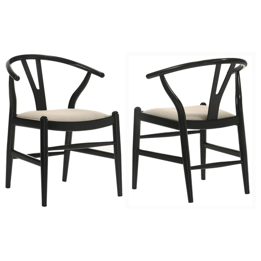 Coaster Furniture Crestmont 108482 Wood Wishbone Dining Side Chair - Black IMAGE 1