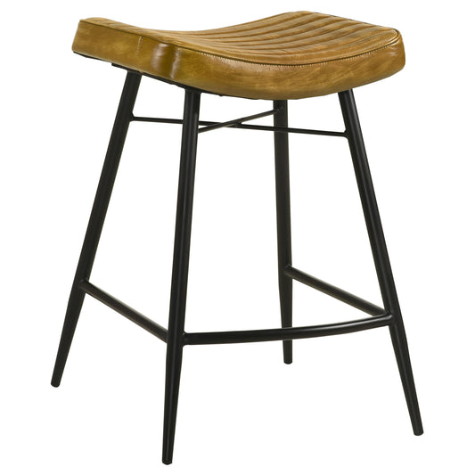 Coaster Furniture Bayu 109248 Leather Upholstered Counter Stool - Camel IMAGE 1