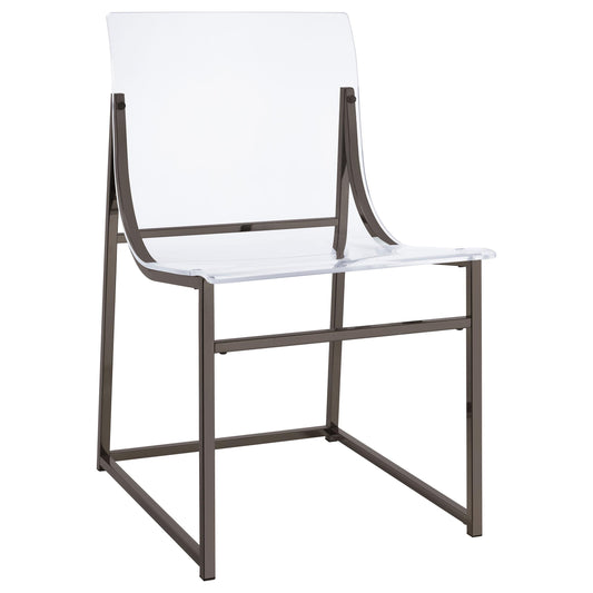 Coaster Furniture Adino 121142 Acrylic Dining Side Chair - Black Nickel IMAGE 1