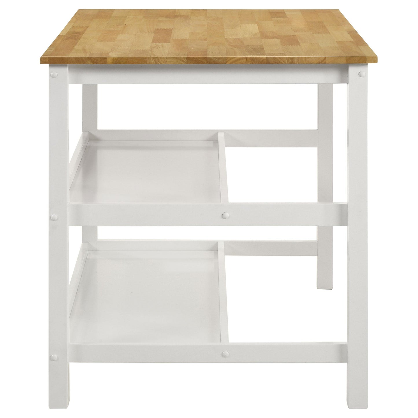 Coaster Furniture Edgeworth 122246 itchen Island Counter Table with Pot Rack - White IMAGE 8