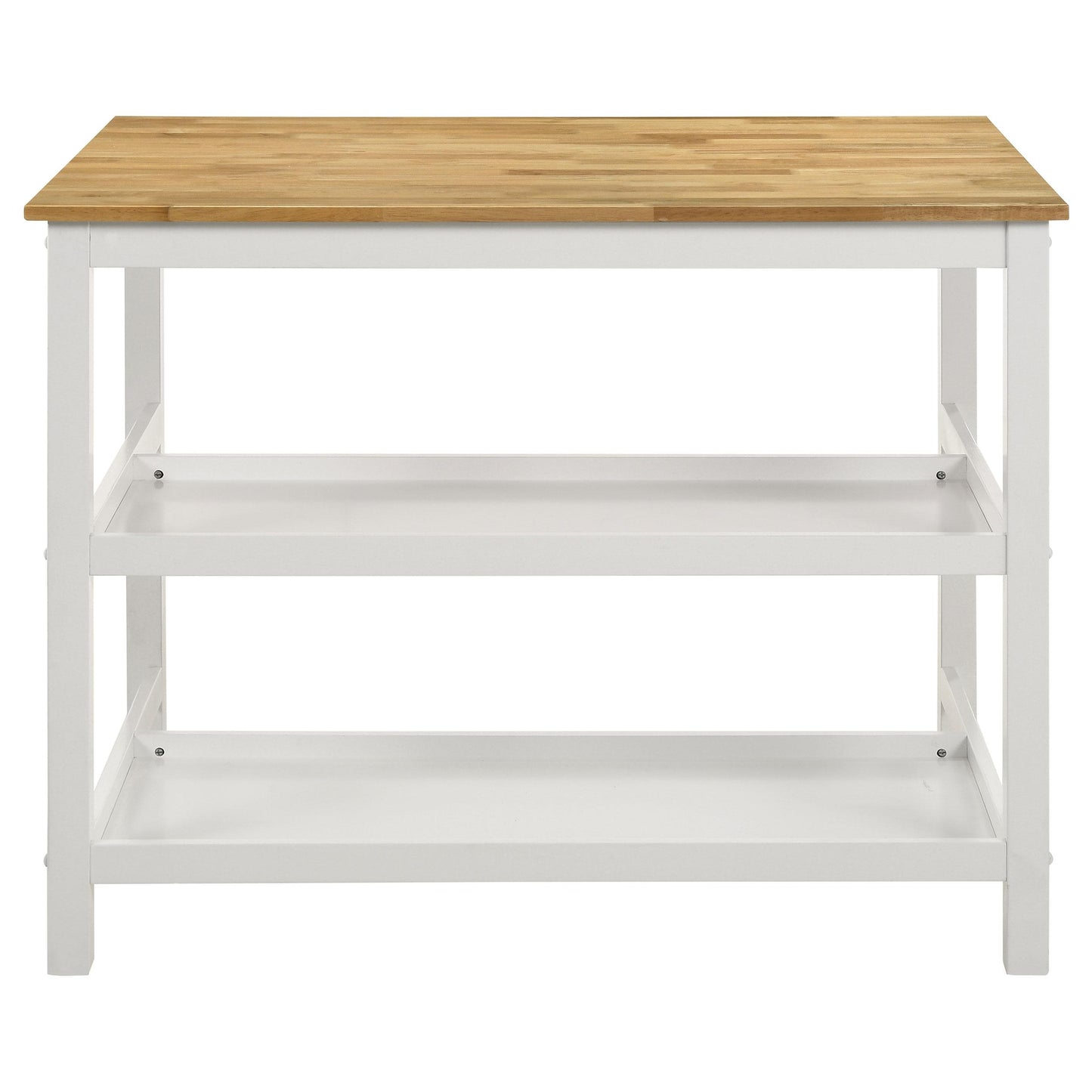 Coaster Furniture Edgeworth 122246 itchen Island Counter Table with Pot Rack - White IMAGE 9