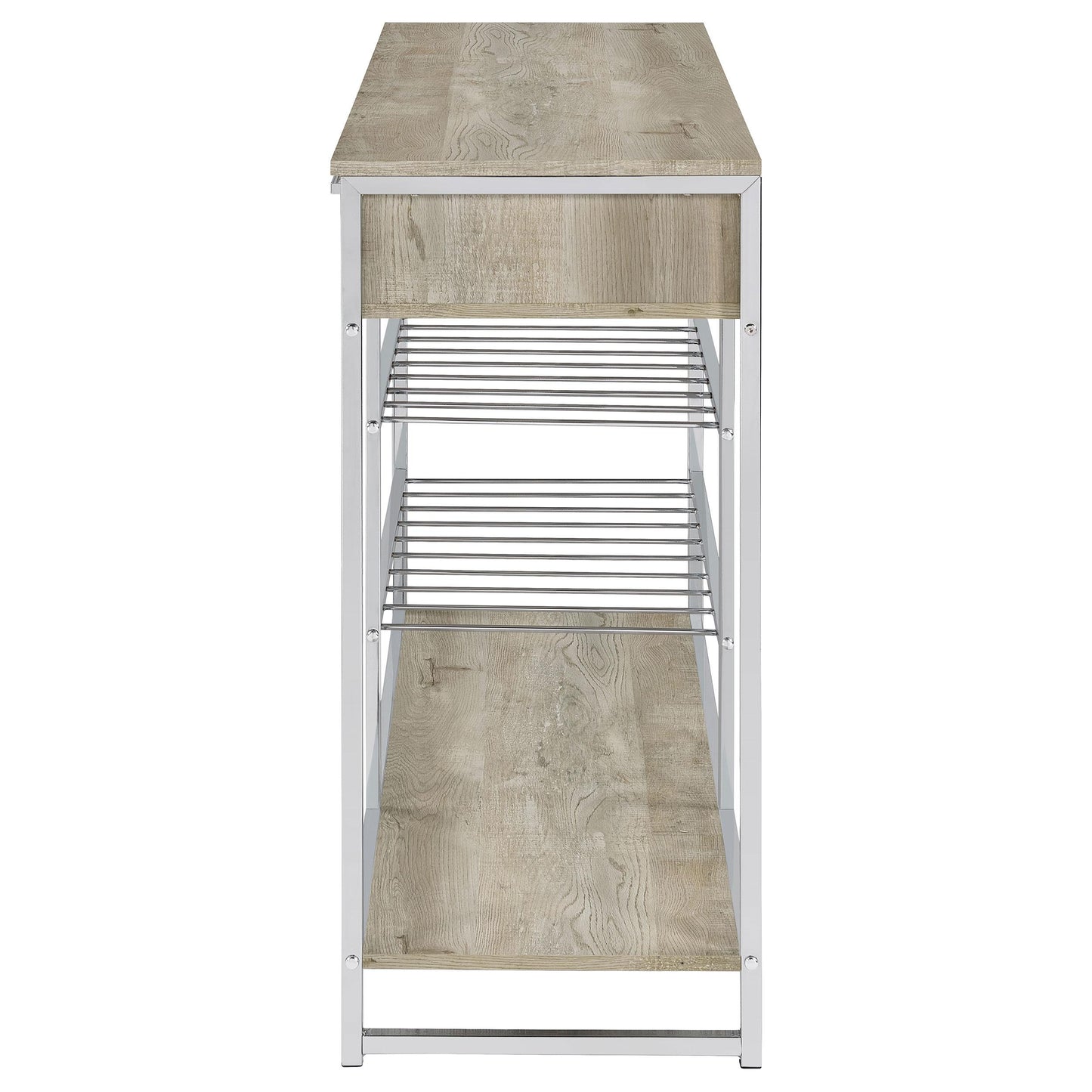 Coaster Furniture Melrose 182275 2-Drawer Home Bar Storage with Wine Rack - Grey IMAGE 5