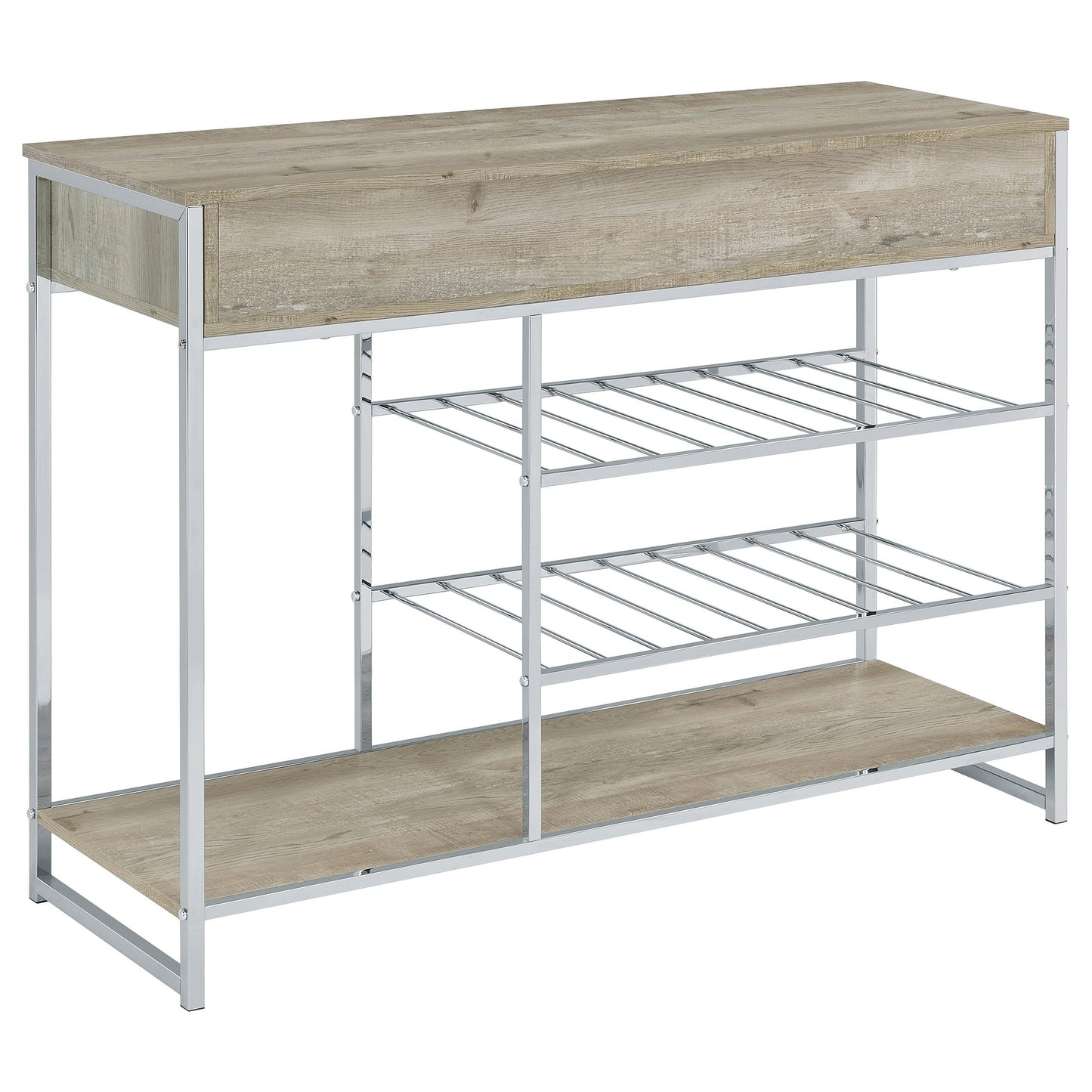 Coaster Furniture Melrose 182275 2-Drawer Home Bar Storage with Wine Rack - Grey IMAGE 6